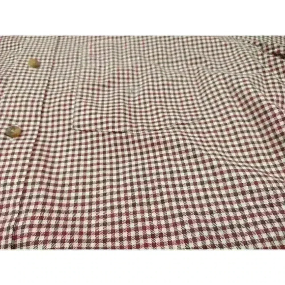 Eddie Bauer Other - Eddie Bauer Flannel Shirt Mens L Dark Red Classic Fit Check Plaid Twill Cotton